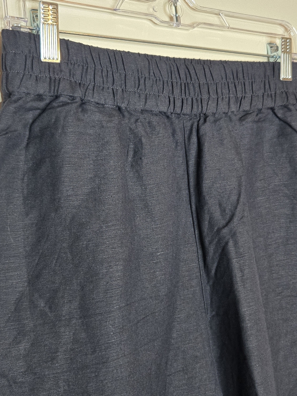 EVEREVE Black Linen Blend Wide Leg Pants Relaxed Pull On Coastal Chic - Picture 6 of 9